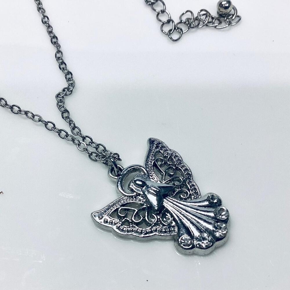 Silver Toned Angel Necklace